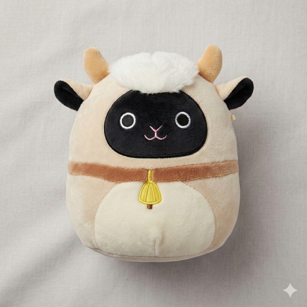 Squishmallows Tan and Black Stuffed Animal